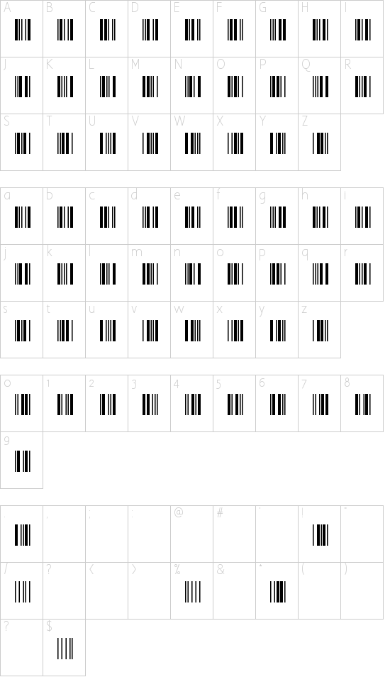 3 of 9 Barcode Schriftart Font Download Kostenlos